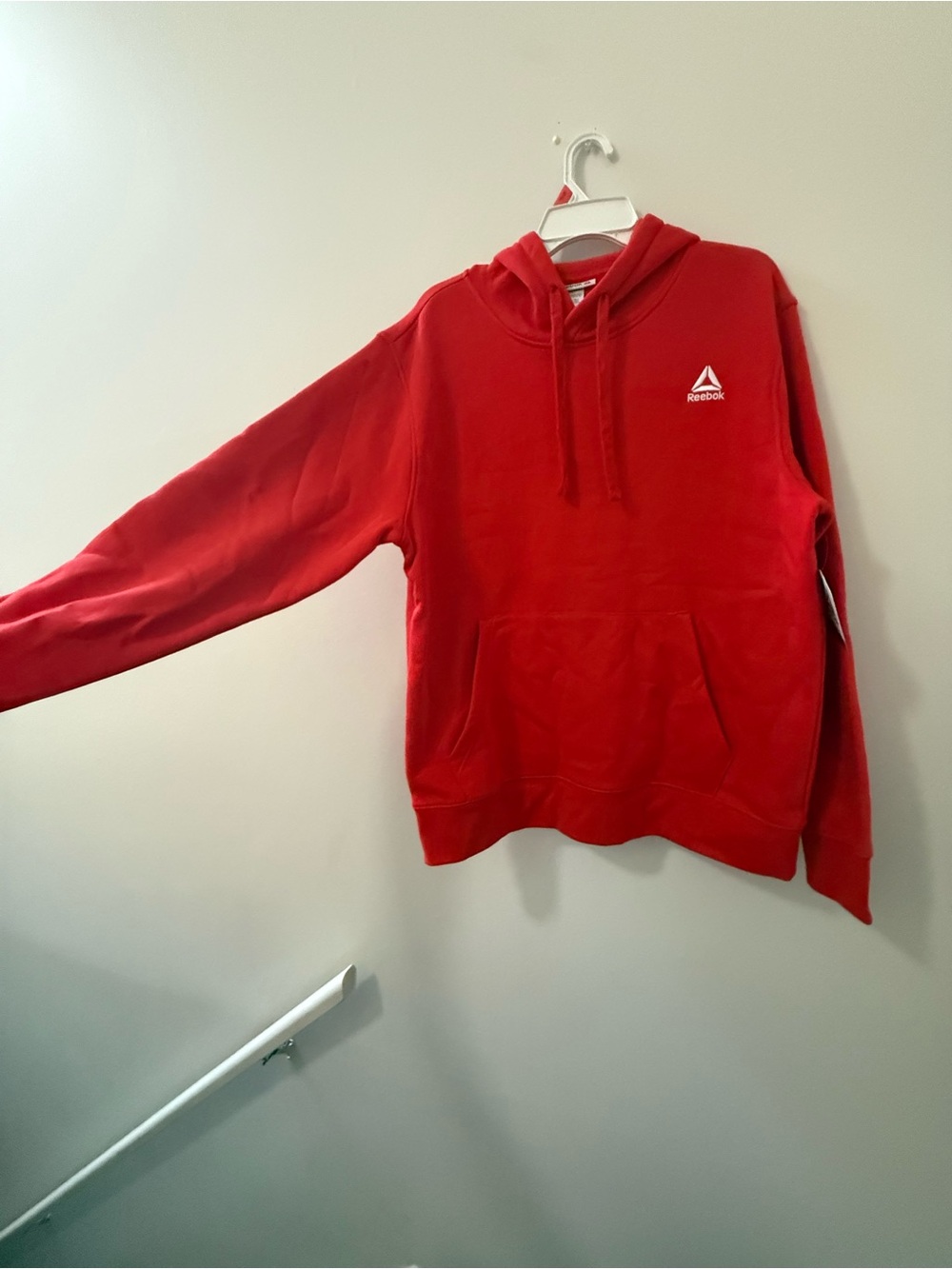 Reebok Red Men's Pullover Hoodie with Logo